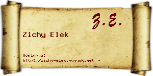 Zichy Elek névjegykártya