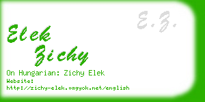 elek zichy business card